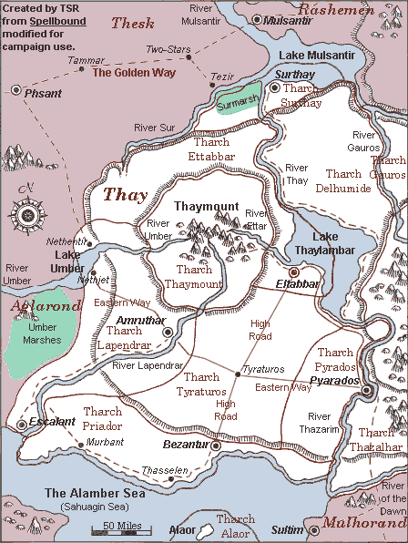 Map- The Tharchs of Thay from "Spellbound"